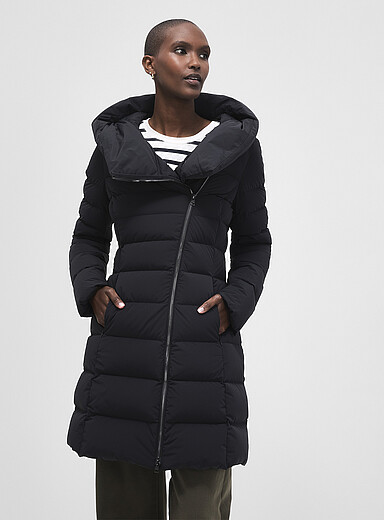 Soia & Kyo: Le manteau matelass&eacute; mi-long Judy Noir pour femme