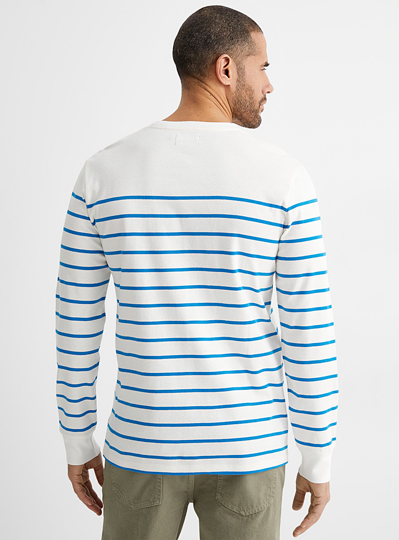 Le 31 Cream Beige Nautical stripe T-shirt for men