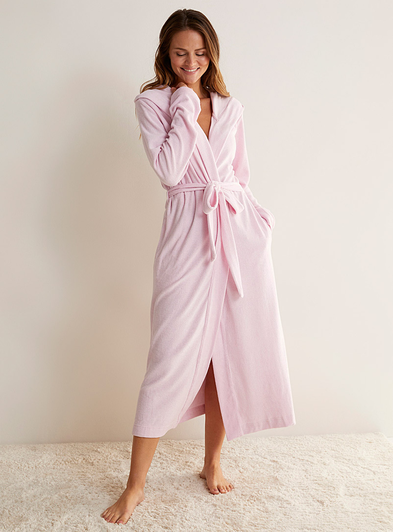 Miiyu Pink Fine terry robe for women