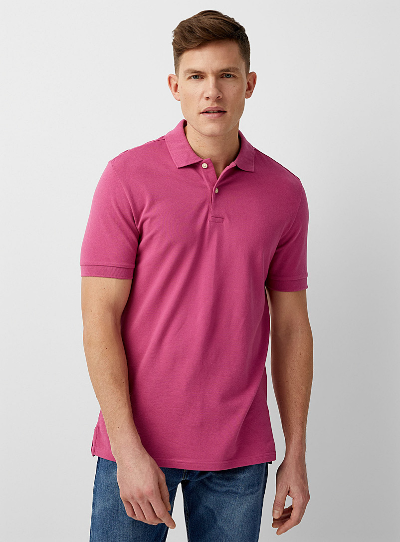 Le 31 Pink Stretch organic piqué cotton polo for men