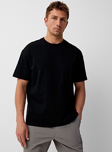 I.FIV5: Le t-shirt ample coton extensible Noir pour homme