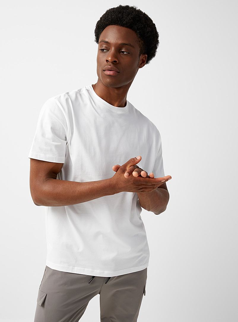 I.FIV5: Le t-shirt ample coton extensible Blanc pour homme