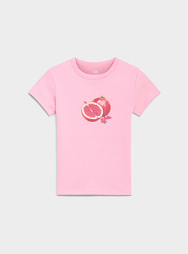 Appliqu&eacute; mini-sleeve crew-neck T-shirt Super slim fit