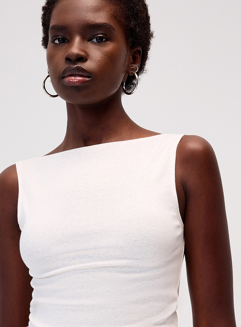Twik: La camisole col bateau Rose pour femme