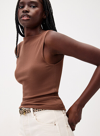 Twik: La camisole col bateau Rose pour femme