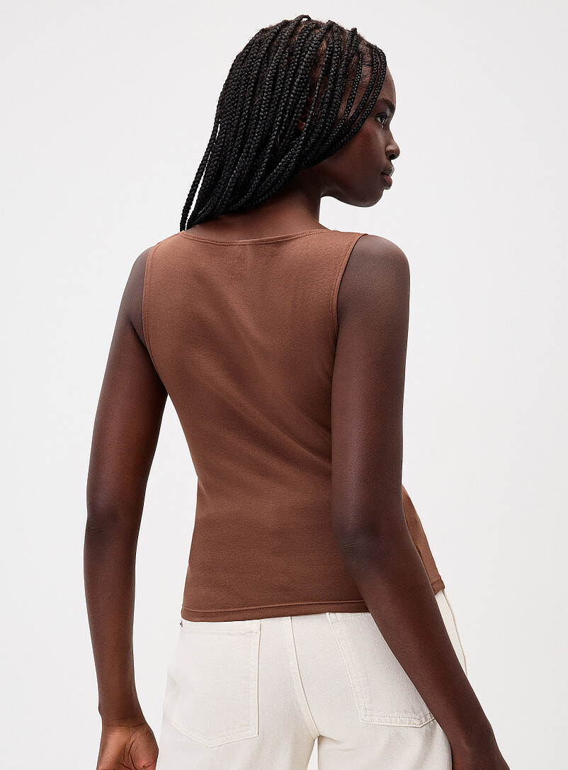 Twik: La camisole col bateau Rose pour femme