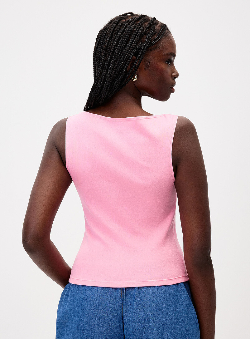Twik: La camisole col bateau Rose pour femme