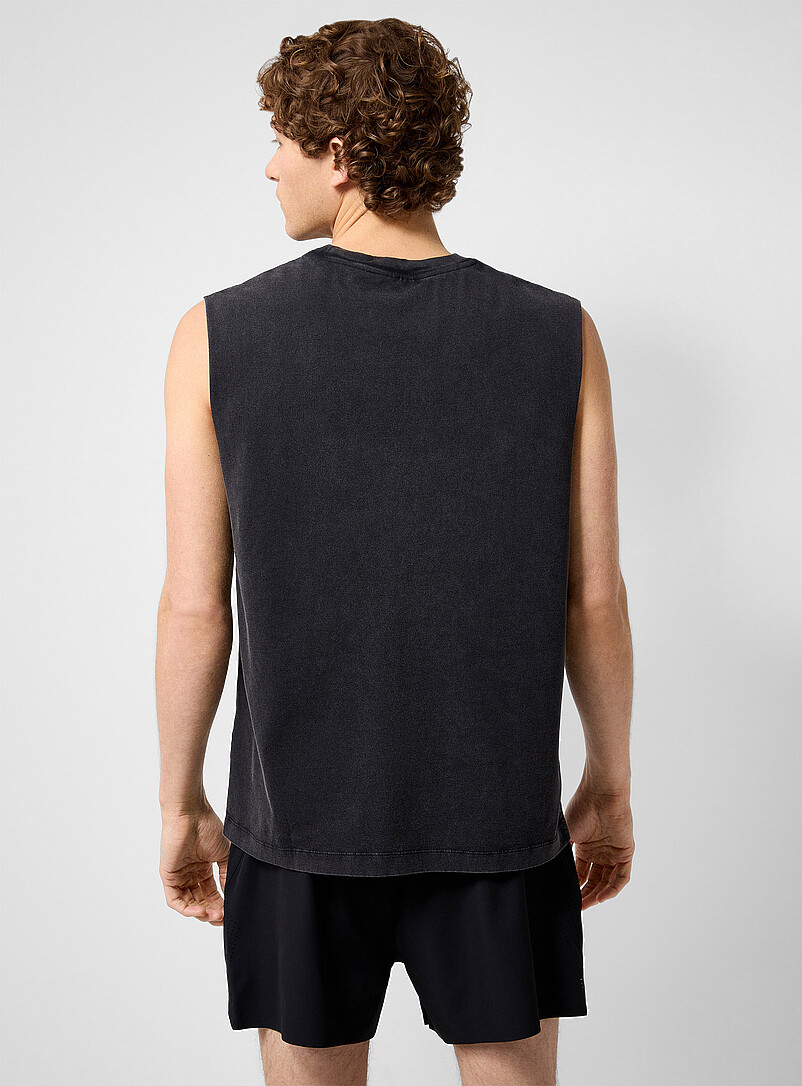 I.FIV5: Le t-shirt sans manches effet d&eacute;lav&eacute; Pourpre pour homme