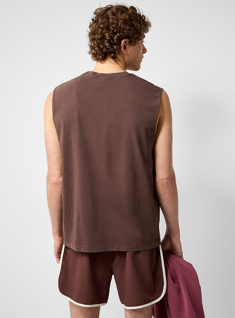 I.FIV5: Le t-shirt sans manches effet d&eacute;lav&eacute; Pourpre pour homme