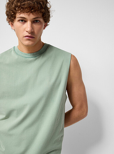 I.FIV5: Le t-shirt sans manches effet d&eacute;lav&eacute; Pourpre pour homme