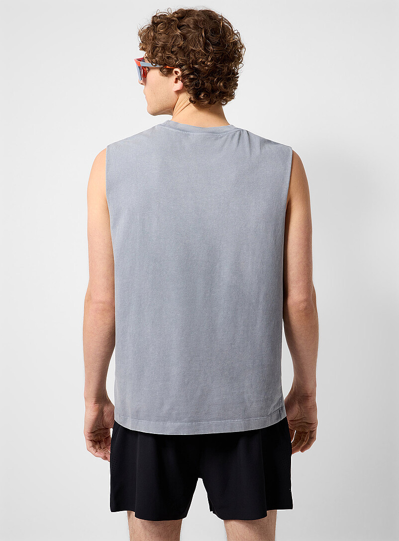 I.FIV5: Le t-shirt sans manches effet d&eacute;lav&eacute; Pourpre pour homme