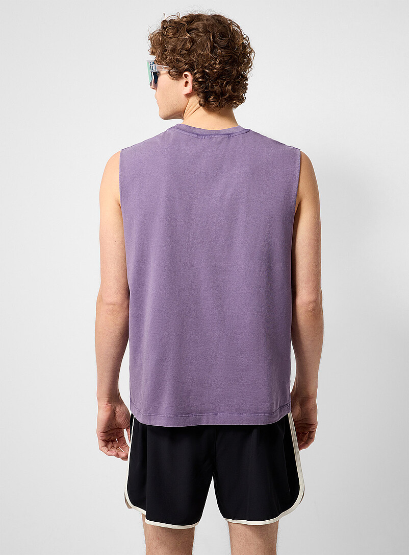 I.FIV5: Le t-shirt sans manches effet d&eacute;lav&eacute; Pourpre pour homme