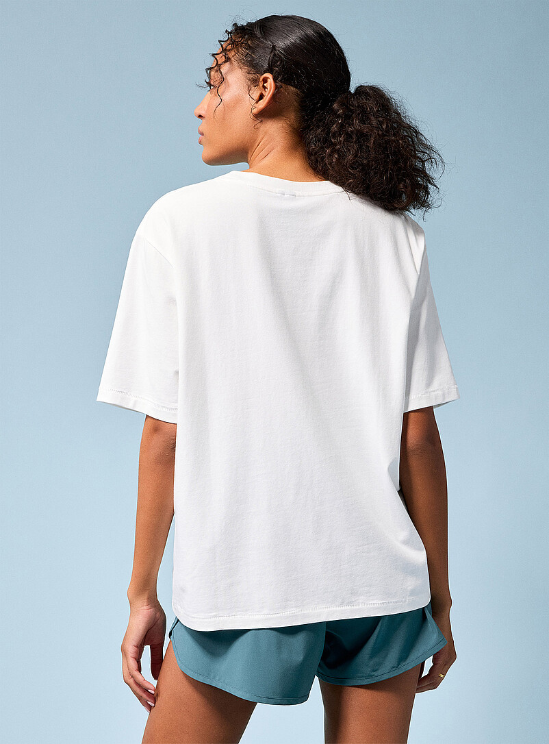 I.FIV5: Le t-shirt surdimensionn&eacute; coton extensible Blanc pour femme