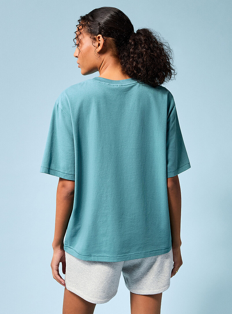 I.FIV5: Le t-shirt surdimensionn&eacute; coton extensible Blanc pour femme