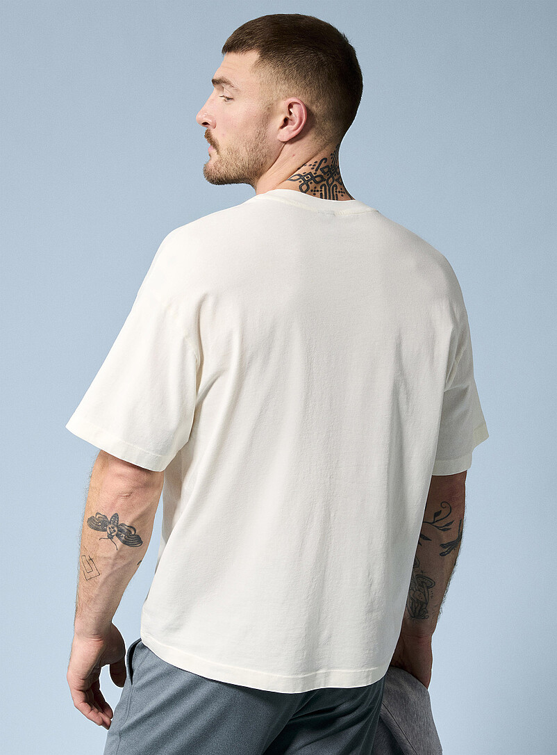 I.FIV5: Le t-shirt coton extensible effet d&eacute;lav&eacute; Noir pour homme
