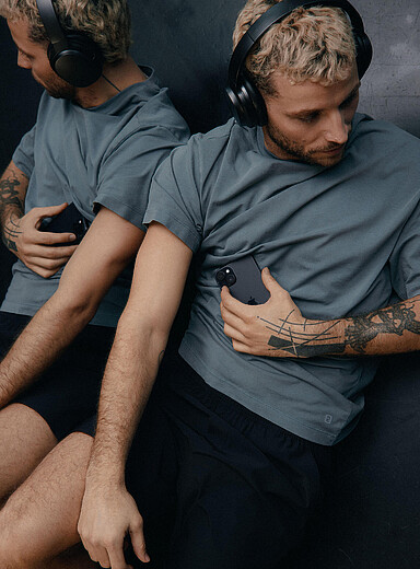 Faded-look stretch cotton T-shirt