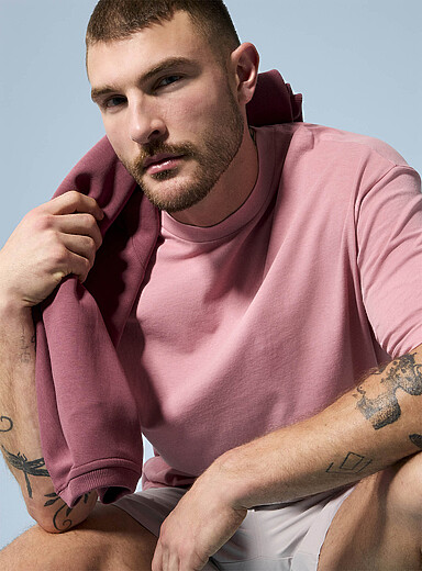 Faded-look stretch cotton T-shirt