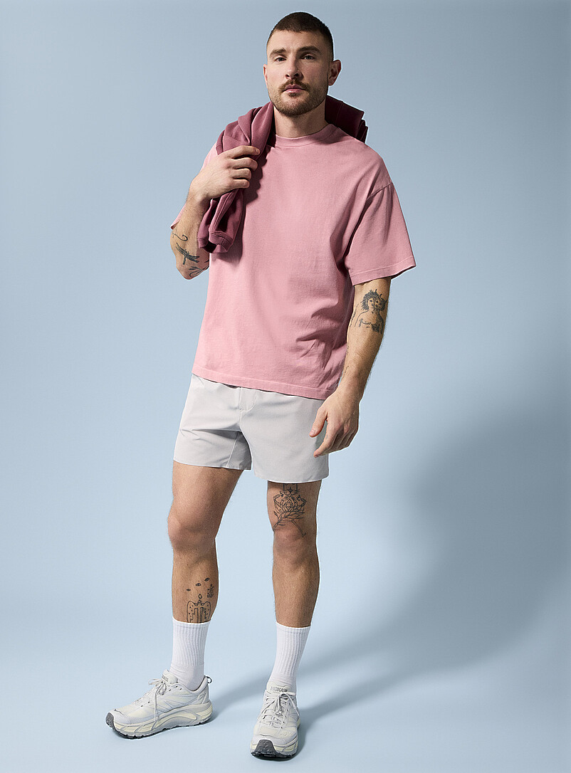 I.FIV5: Le t-shirt coton extensible effet d&eacute;lav&eacute; Noir pour homme