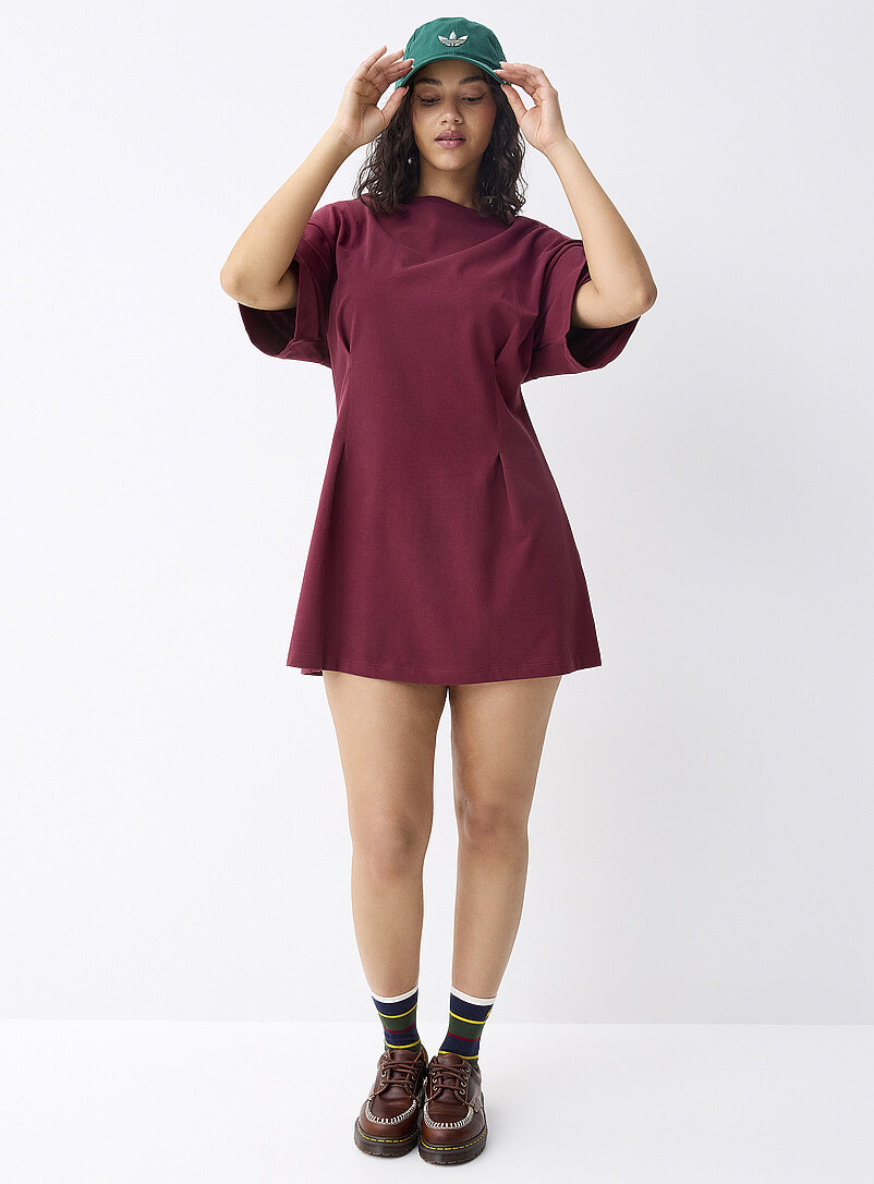 Twik: La robe t-shirt &eacute;vas&eacute;e Vert bouteille - Sapin pour femme