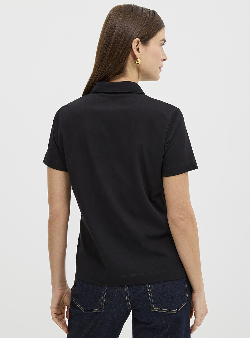 Contemporaine: Le polo uni coton bio Blanc pour femme