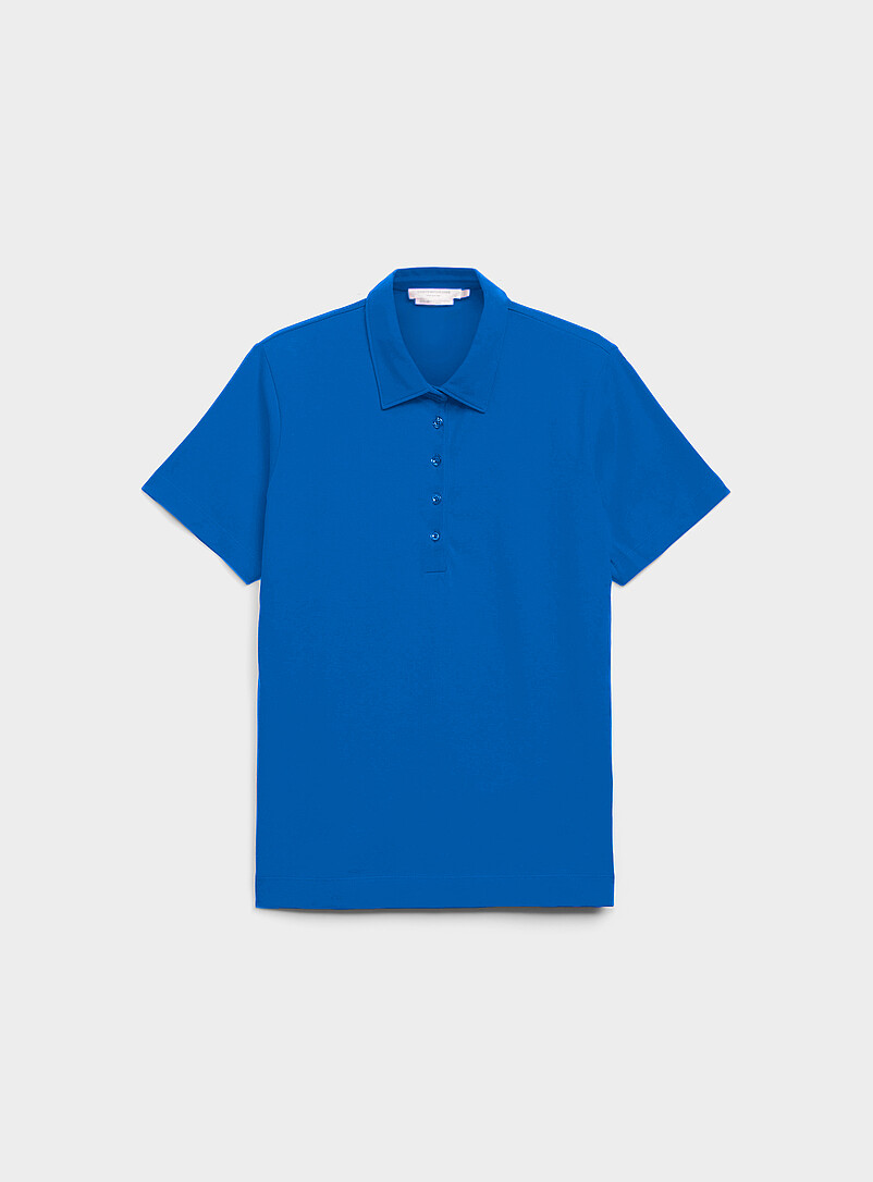 Contemporaine: Le polo uni coton bio Blanc pour femme