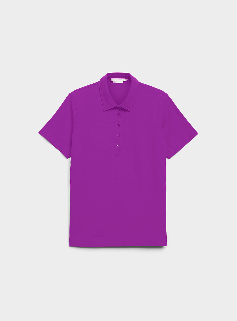 Contemporaine: Le polo uni coton bio Blanc pour femme
