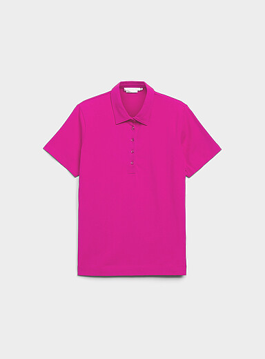 Contemporaine Fuchsia Organic cotton plain polo shirt for women