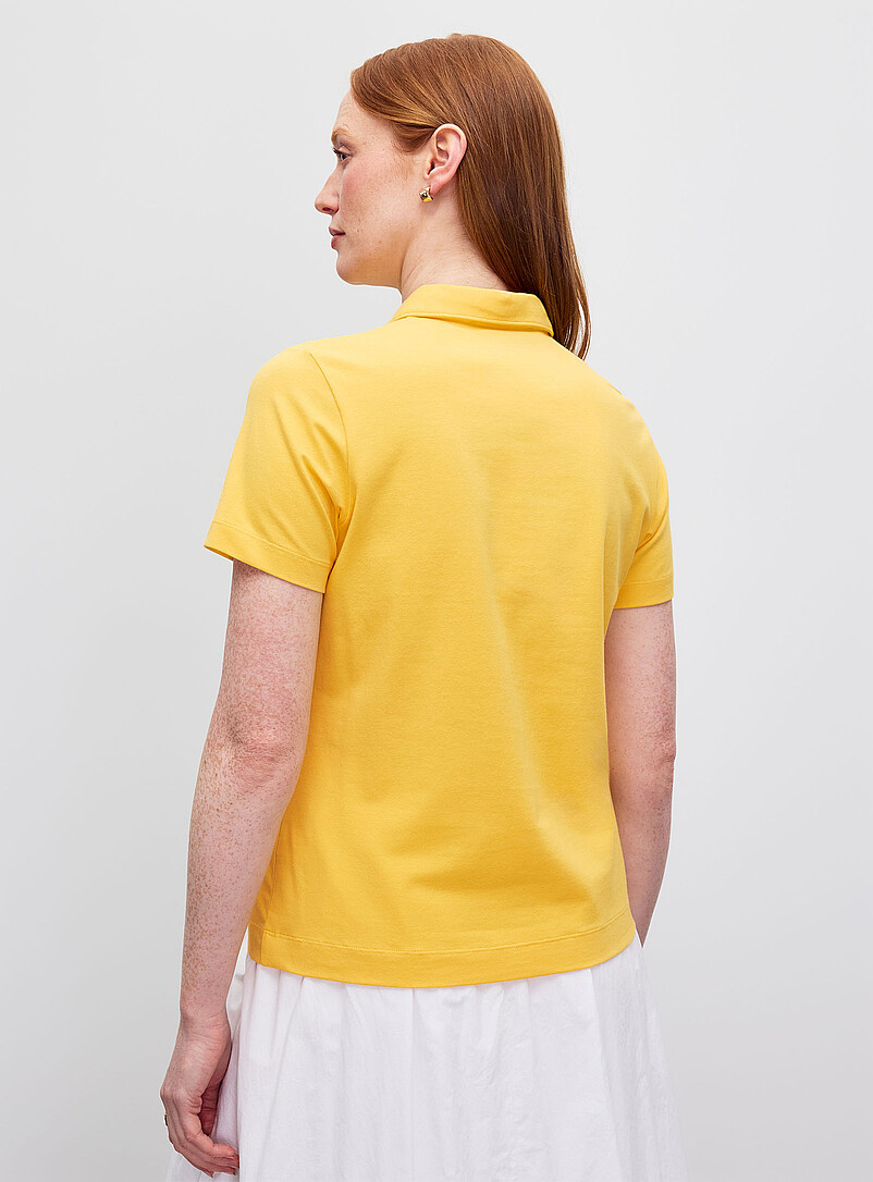 Contemporaine: Le polo uni coton bio Jaune tournesol pour femme