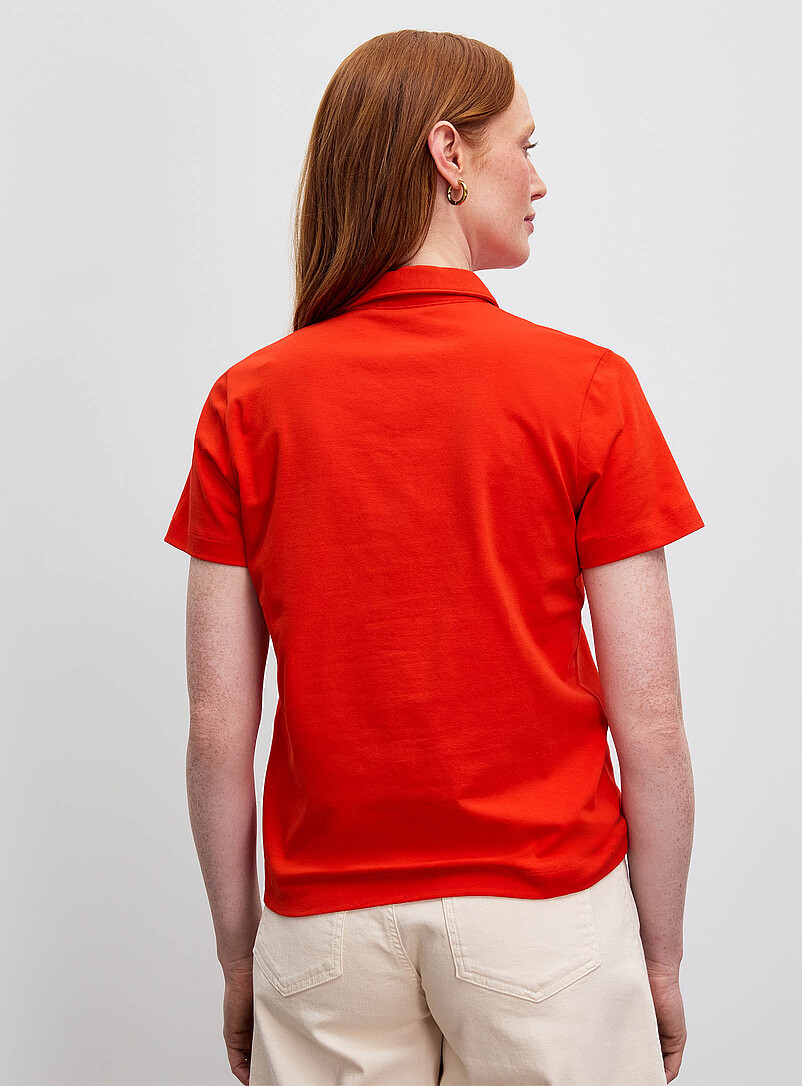 Contemporaine: Le polo uni coton bio Blanc pour femme
