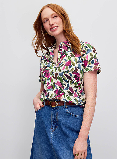 Le polo jersey extensible &agrave; motif