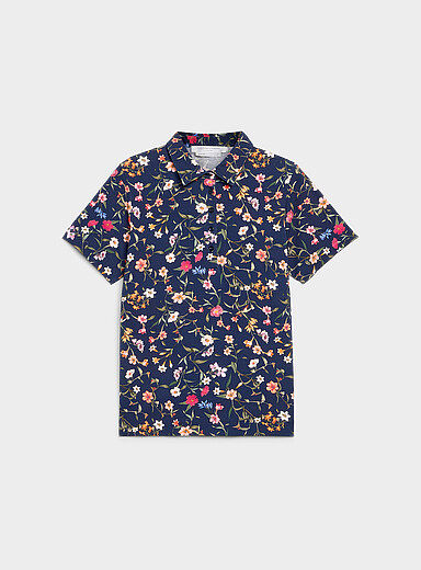 Contemporaine: Le polo jersey extensible &agrave; motif &Eacute;cru &agrave; motifs pour femme