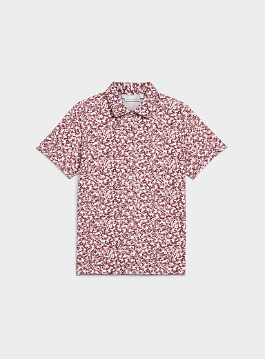 Contemporaine Patterned Crimson Patterned stretch jersey polo shirt for women