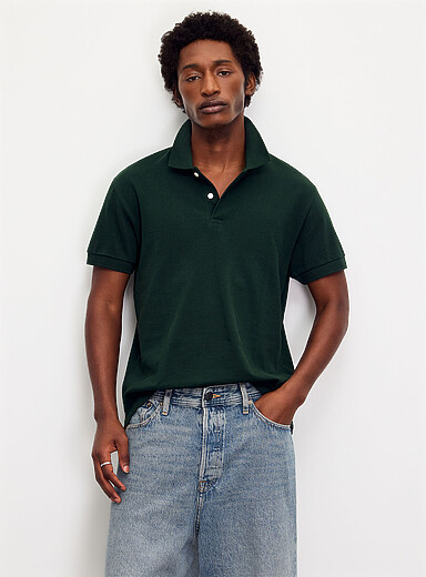 Le 31: Le polo piqu&eacute; &eacute;pur&eacute; <b>Coupe standard</b> Kaki - Sauge - Olive pour homme