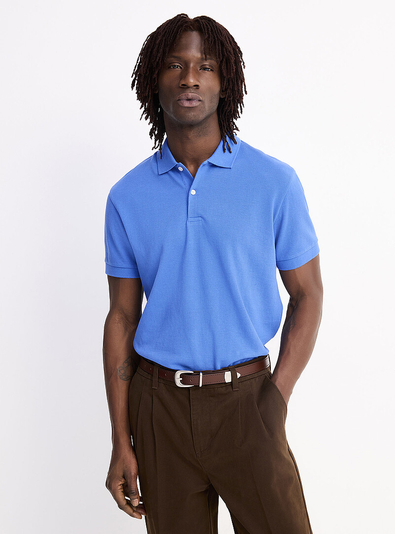 Le 31 Khaki/Sage/Olive Minimalist piqu&eacute; polo <b>Standard fit</b> for men