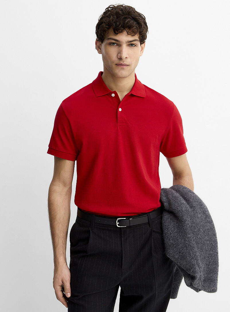 Le 31 Khaki/Sage/Olive Minimalist piqu&eacute; polo <b>Standard fit</b> for men