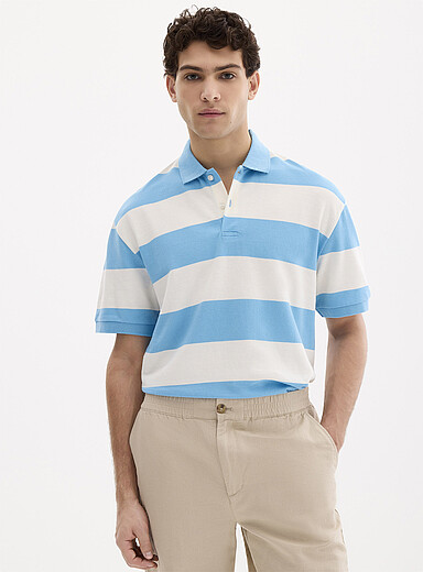 Le polo piqu&eacute; rayures club <b>Coupe standard</b>