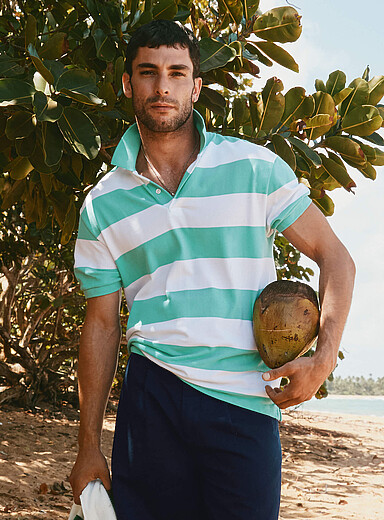 Club-stripe piqu&eacute; polo <b>Standard fit</b>