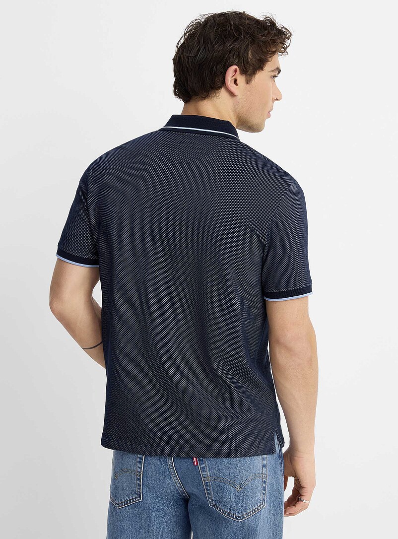 Le 31: Le polo emboss&eacute; alv&eacute;ole <b>Fait d'un tissu Liberty Fabric</b> Brun pour homme
