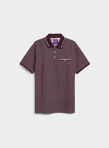 Le polo emboss&eacute; alv&eacute;ole <b>Fait d'un tissu Liberty Fabric</b>