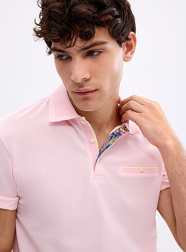 Embossed honeycomb polo <b>Made with Liberty Fabric</b>