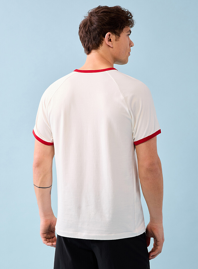 I.FIV5: Le t-shirt raglan imprim&eacute; <i>fitness</i> r&eacute;tro Vert pour homme