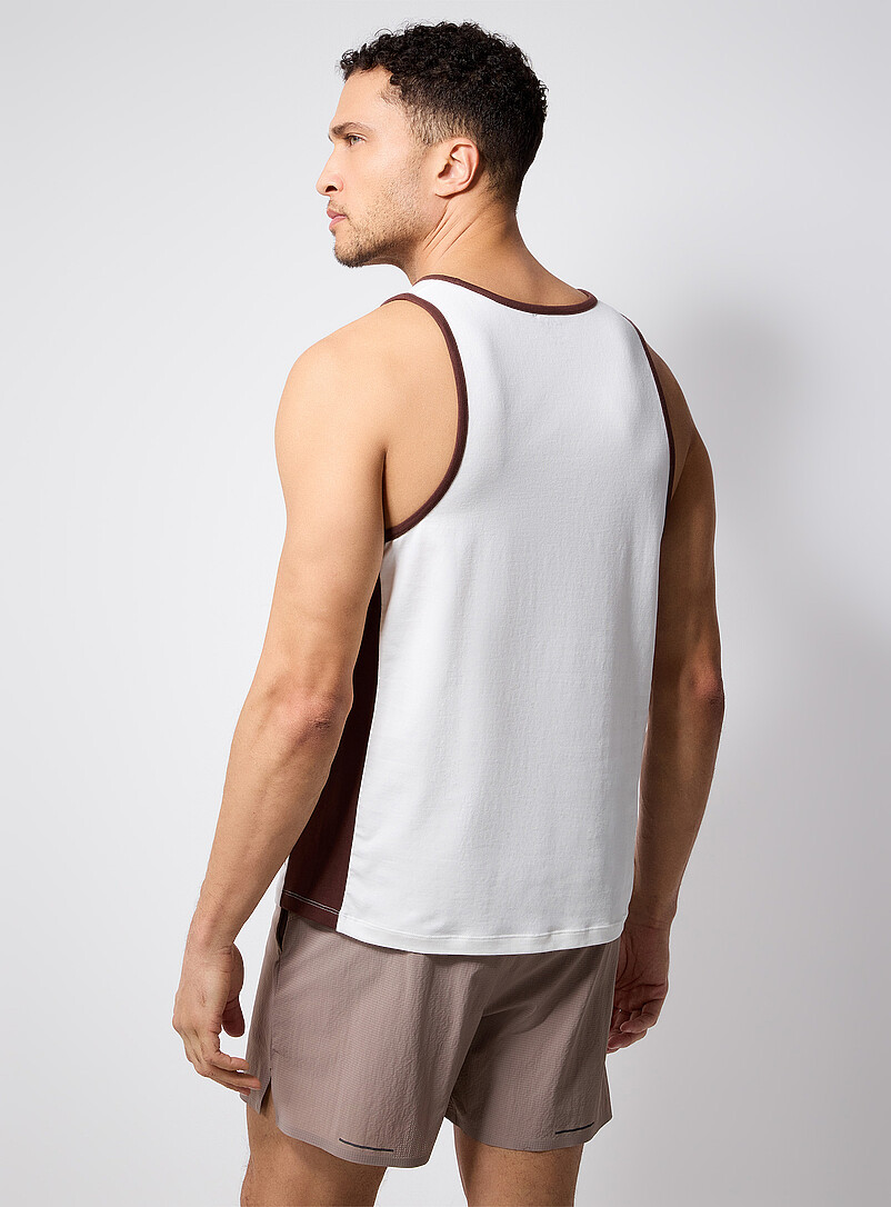 I.FIV5: La camisole imprim&eacute; <i>fitness</i> r&eacute;tro Bleu marine - Bleu nuit pour homme