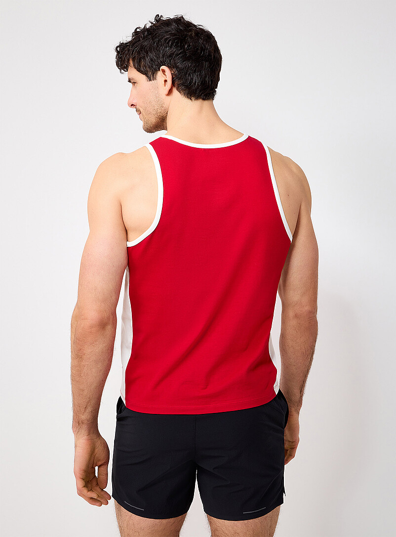 I.FIV5: La camisole imprim&eacute; <i>fitness</i> r&eacute;tro Bleu marine - Bleu nuit pour homme