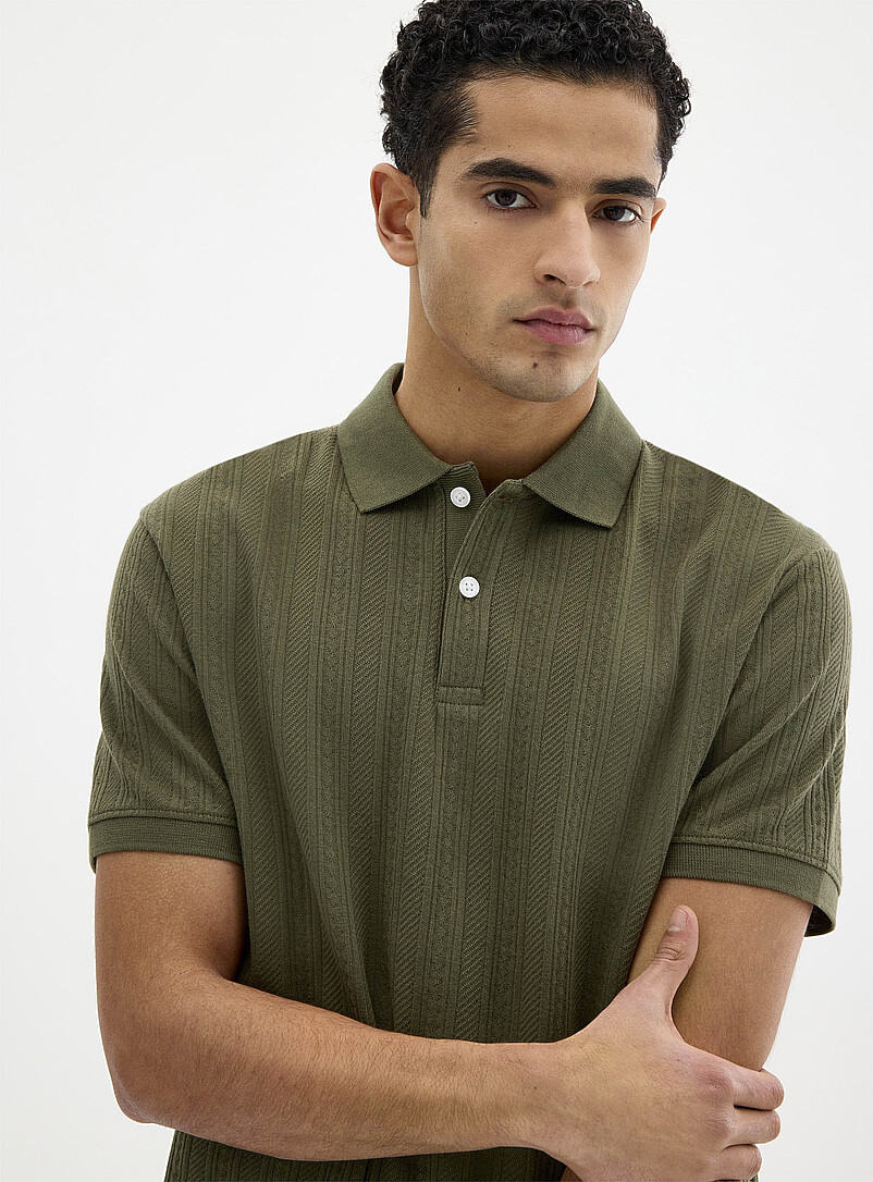Le 31 Sand Textured jersey polo for men