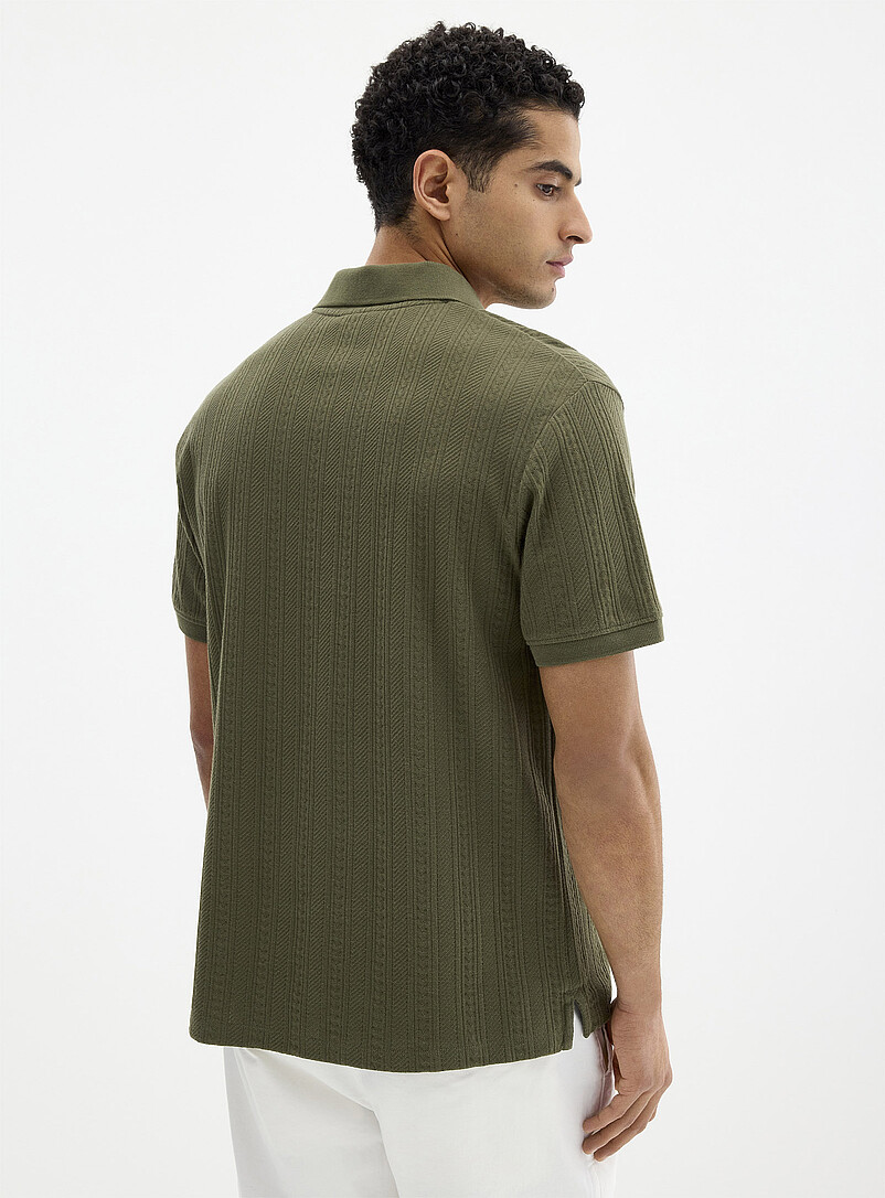 Le 31 Sand Textured jersey polo for men