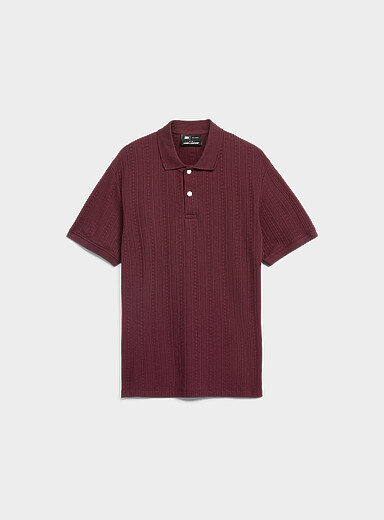 Textured jersey polo