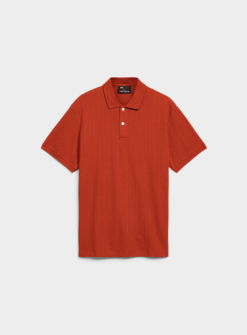 Le 31 Sand Textured jersey polo for men