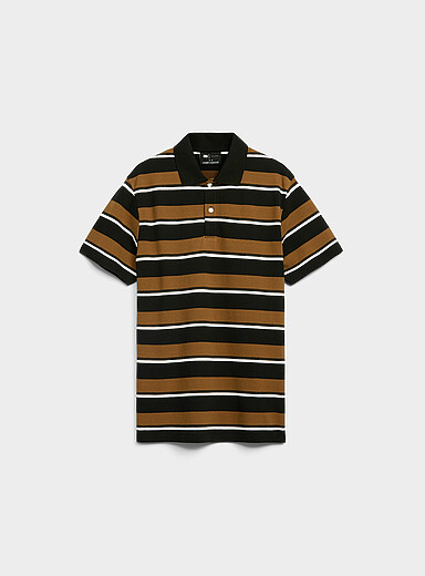 Mixed stripe piqu&eacute; polo