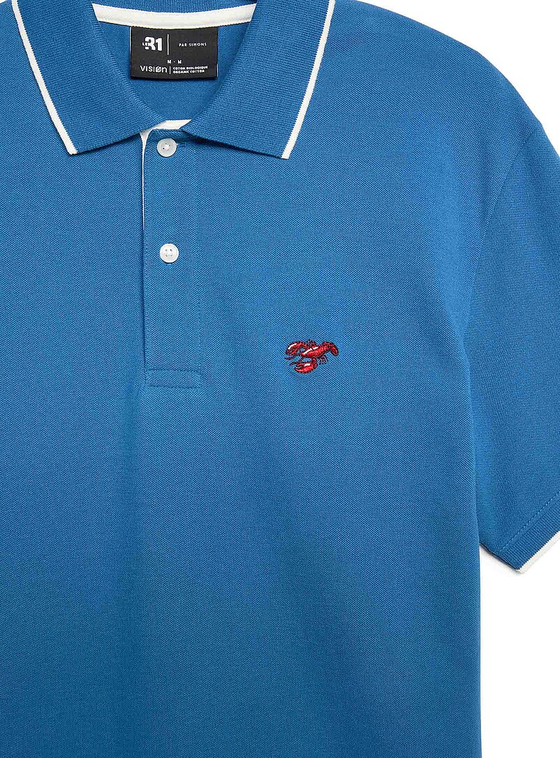 Le 31: Le polo piqu&eacute; broderie estivale Bleu marine - Bleu nuit pour homme