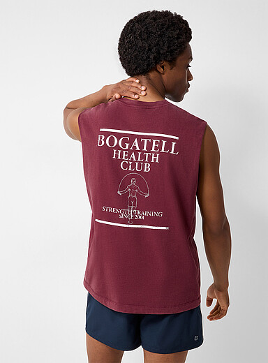 I.FIV5: Le t-shirt sans manches d&eacute;lav&eacute; coton bio Bourgogne pour homme